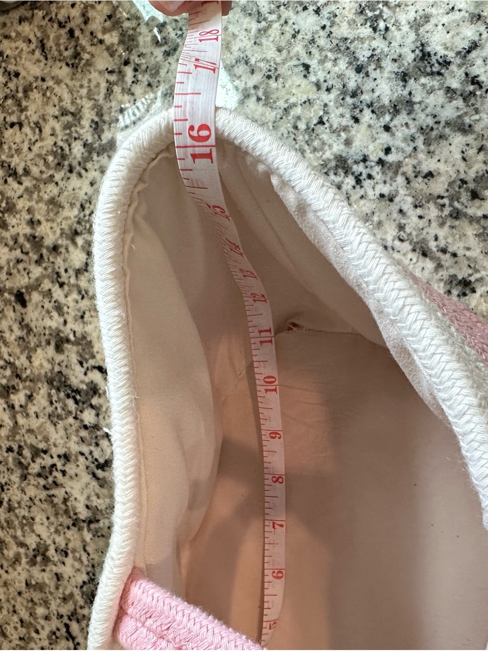 Pink & Cream Rope Basket Bag with Plush Bunny Accent - Picture 7 of 9